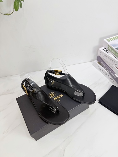 סנדלי Balmain T-Strap עור