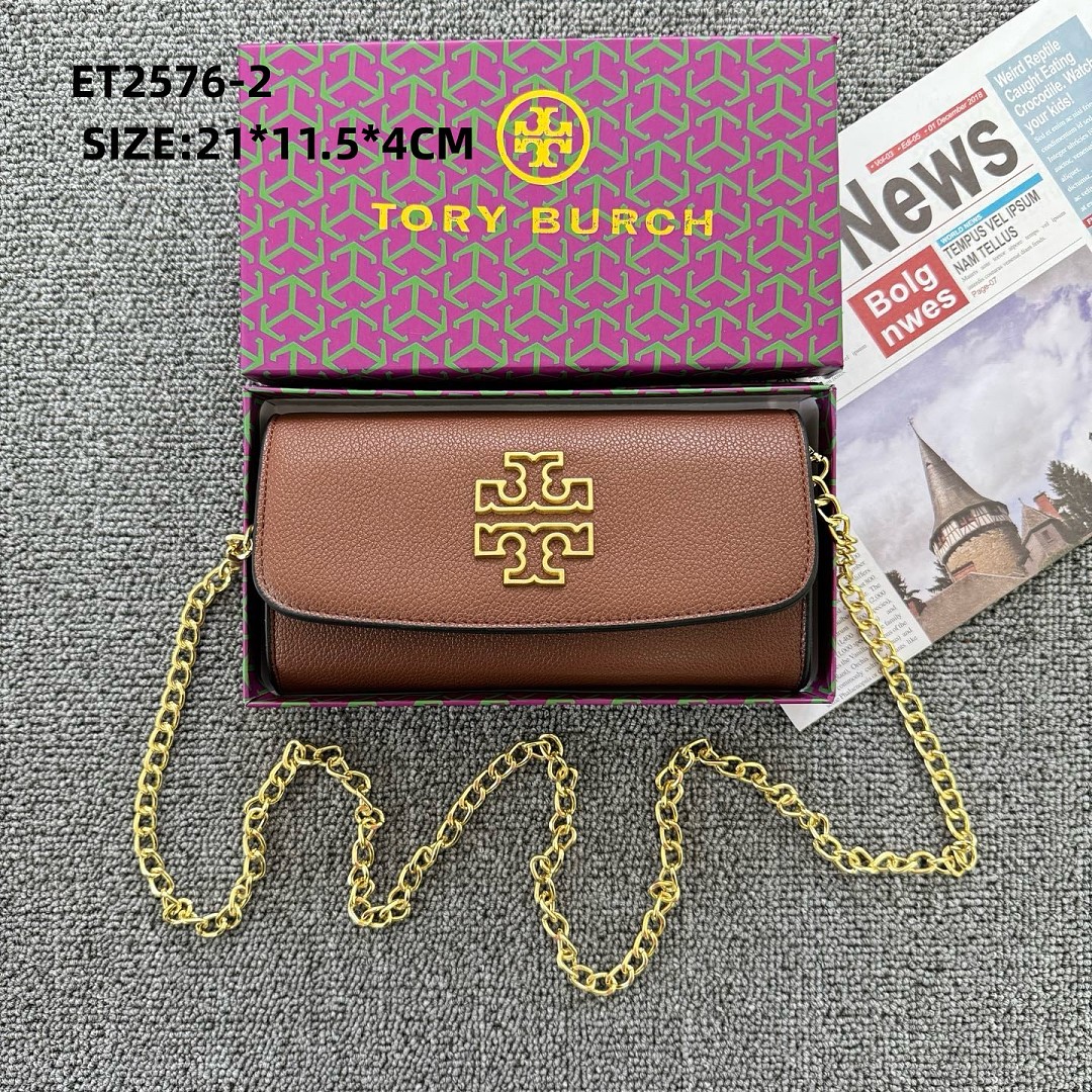 Tory Burch Kira Pebbled Chain Wallet · ET2576 — תמונה 8