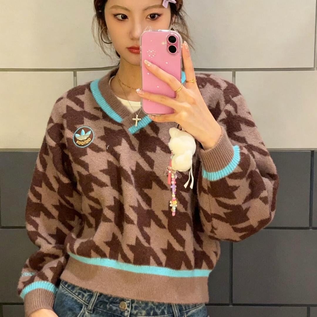 Adidas Houndstooth Sweater · LA2687 — תמונה 5