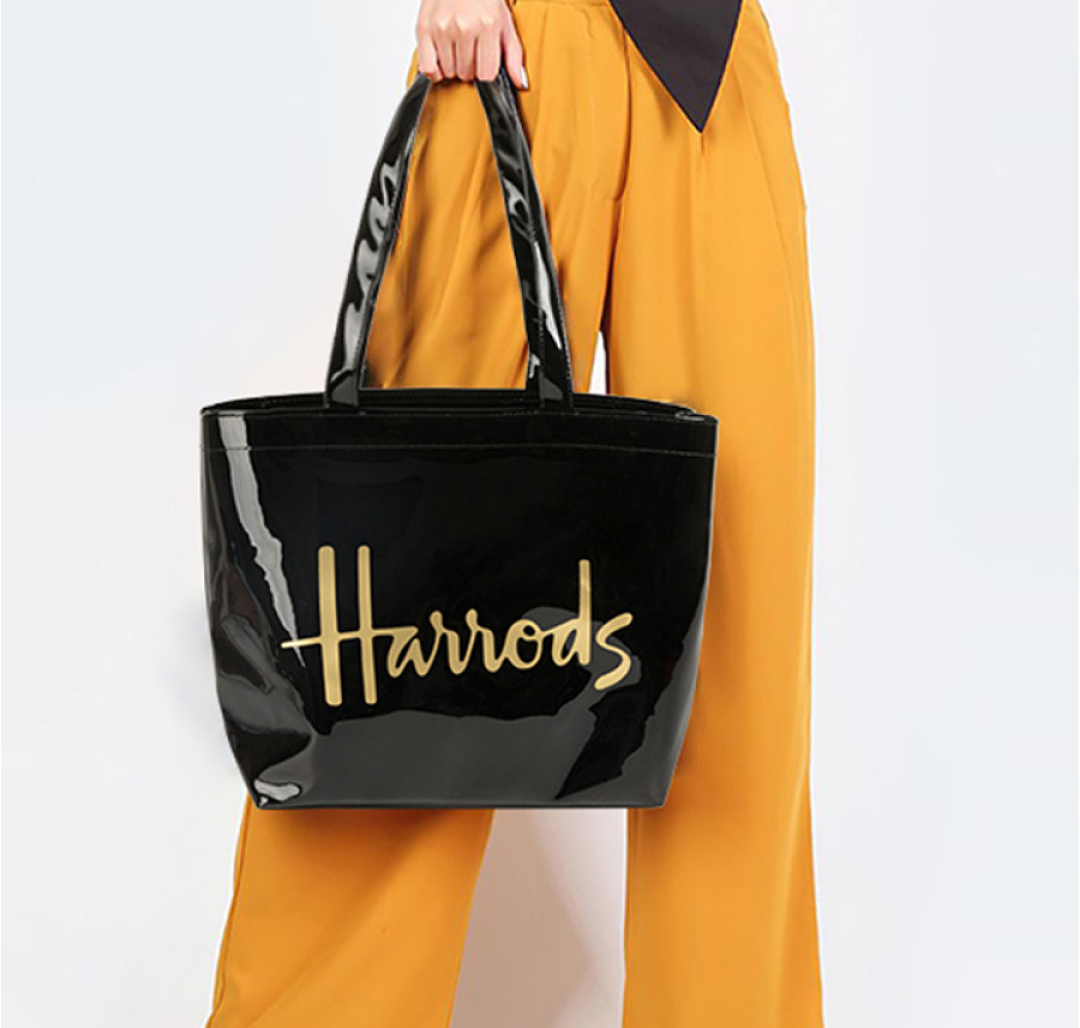 Harrods Navy Medium Cotton Logo Tote · WH48967 — תמונה 13