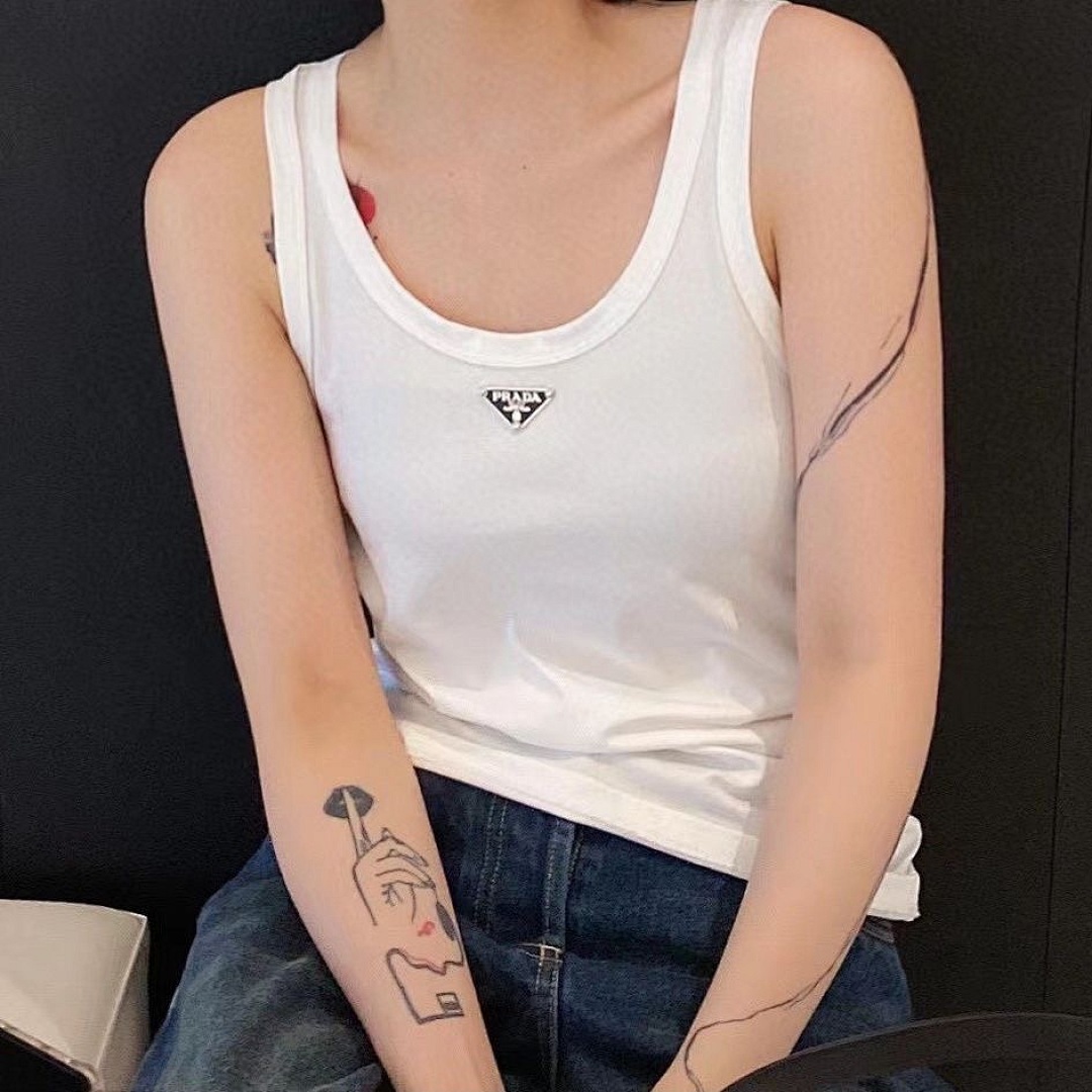 Prada Ribbed Knit Jersey Tank Top · WP26333 — תמונה 22