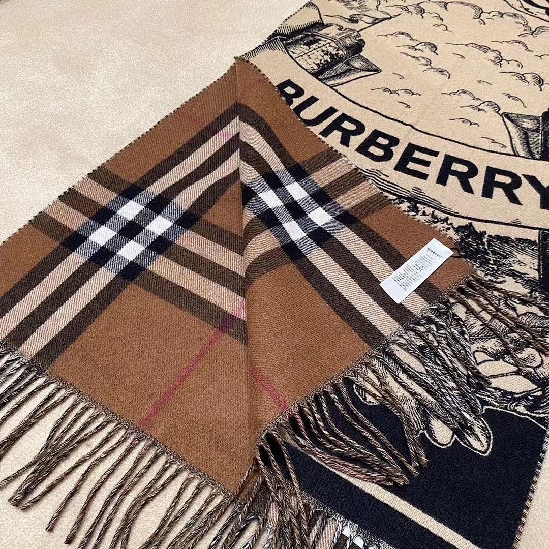 Burberry Etched Knight Cashmere Scarf · 4954 — תמונה 5