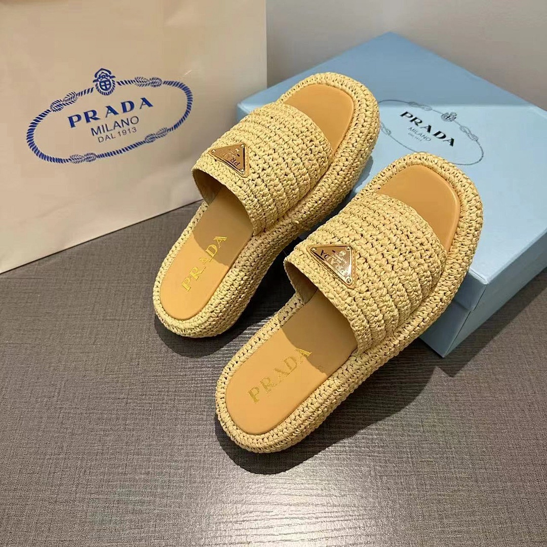 Prada Raffia Flatform Slide · 4675 — תמונה 34