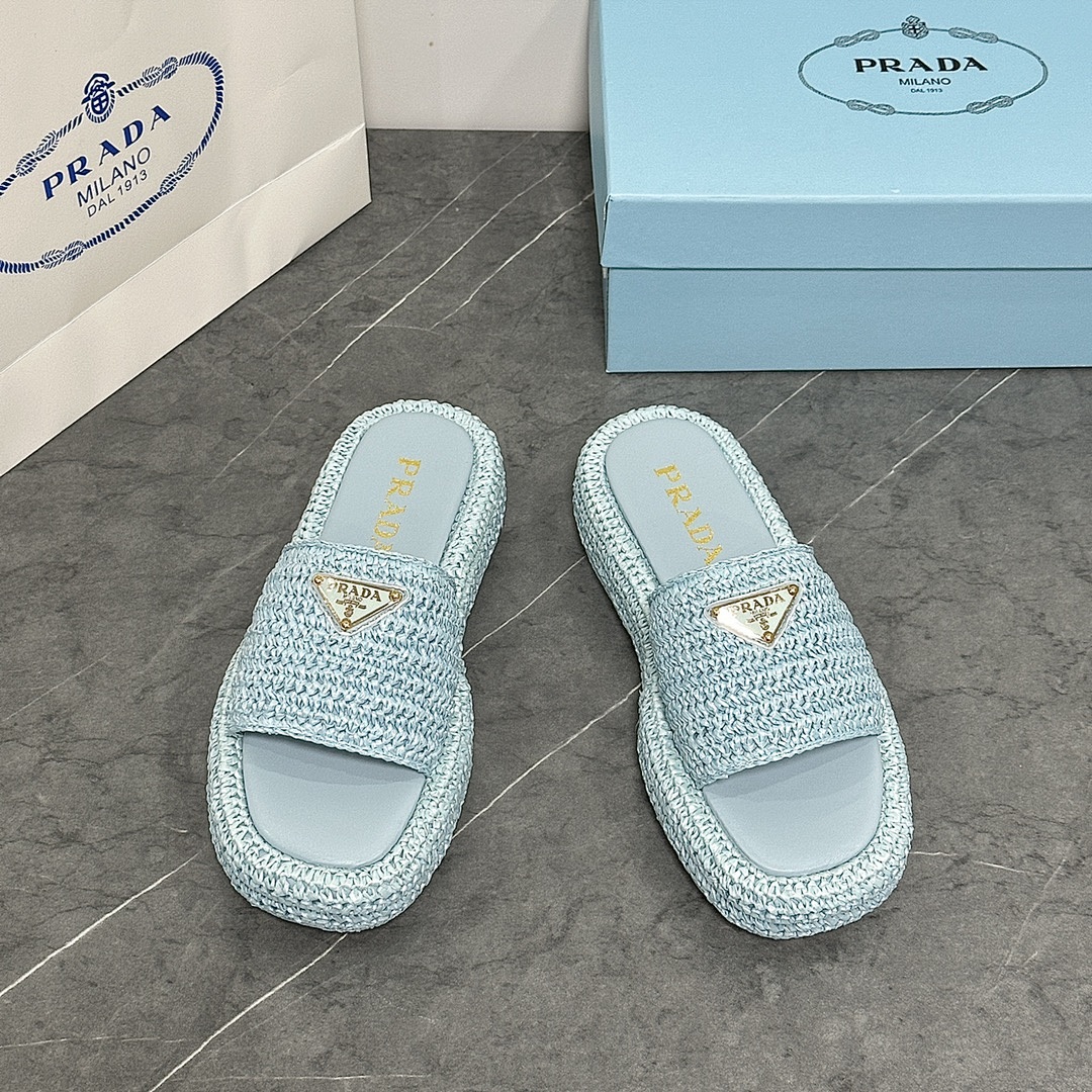 Prada Raffia Flatform Slide · 4675 — תמונה 27