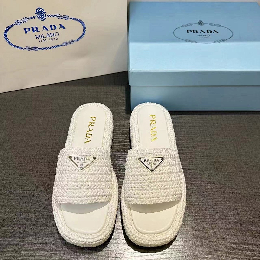 Prada Raffia Flatform Slide · 4675 — תמונה 28