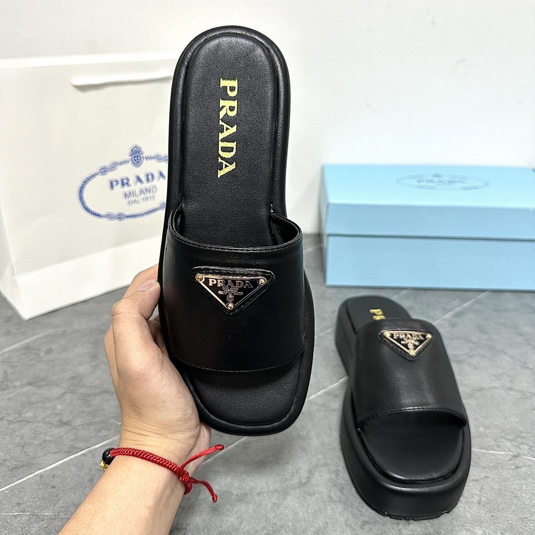 Prada Raffia Flatform Slide · 4675 — תמונה 12