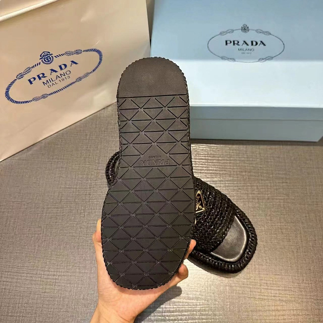 Prada Raffia Flatform Slide · 4675 — תמונה 18
