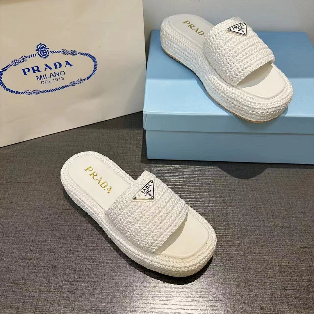 Prada Raffia Flatform Slide · 4675 — תמונה 32