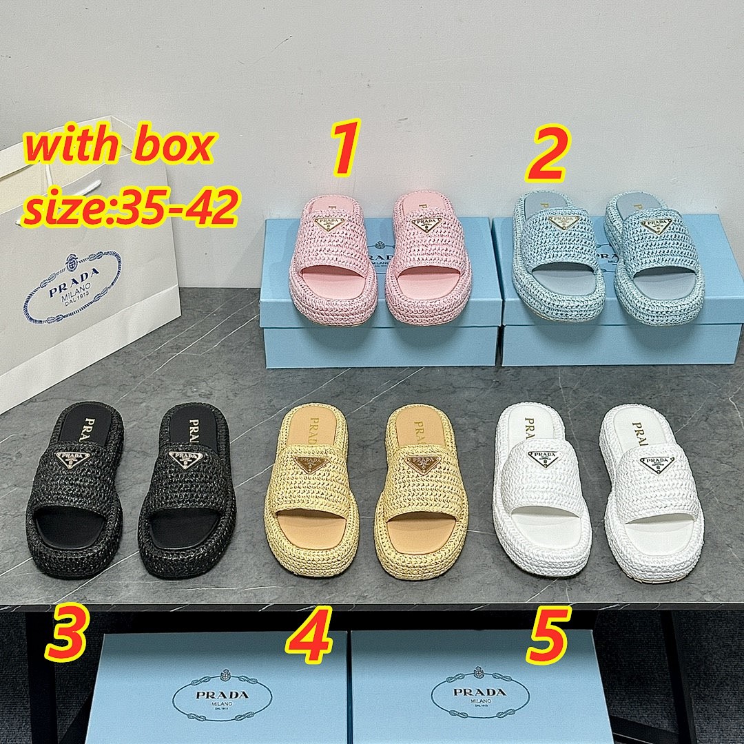 Prada Raffia Flatform Slide · 4675