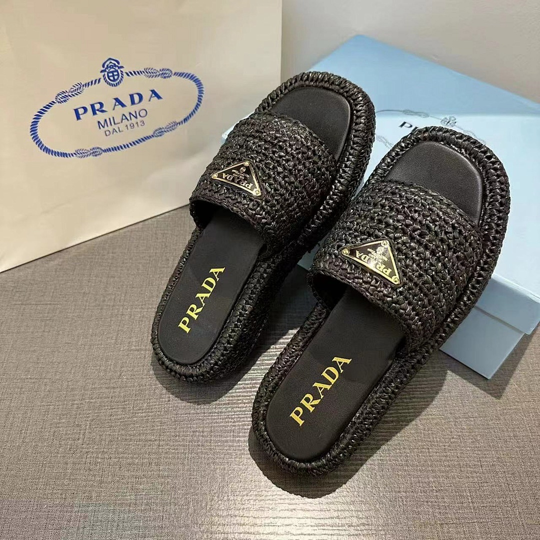 Prada Raffia Flatform Slide · 4675 — תמונה 20
