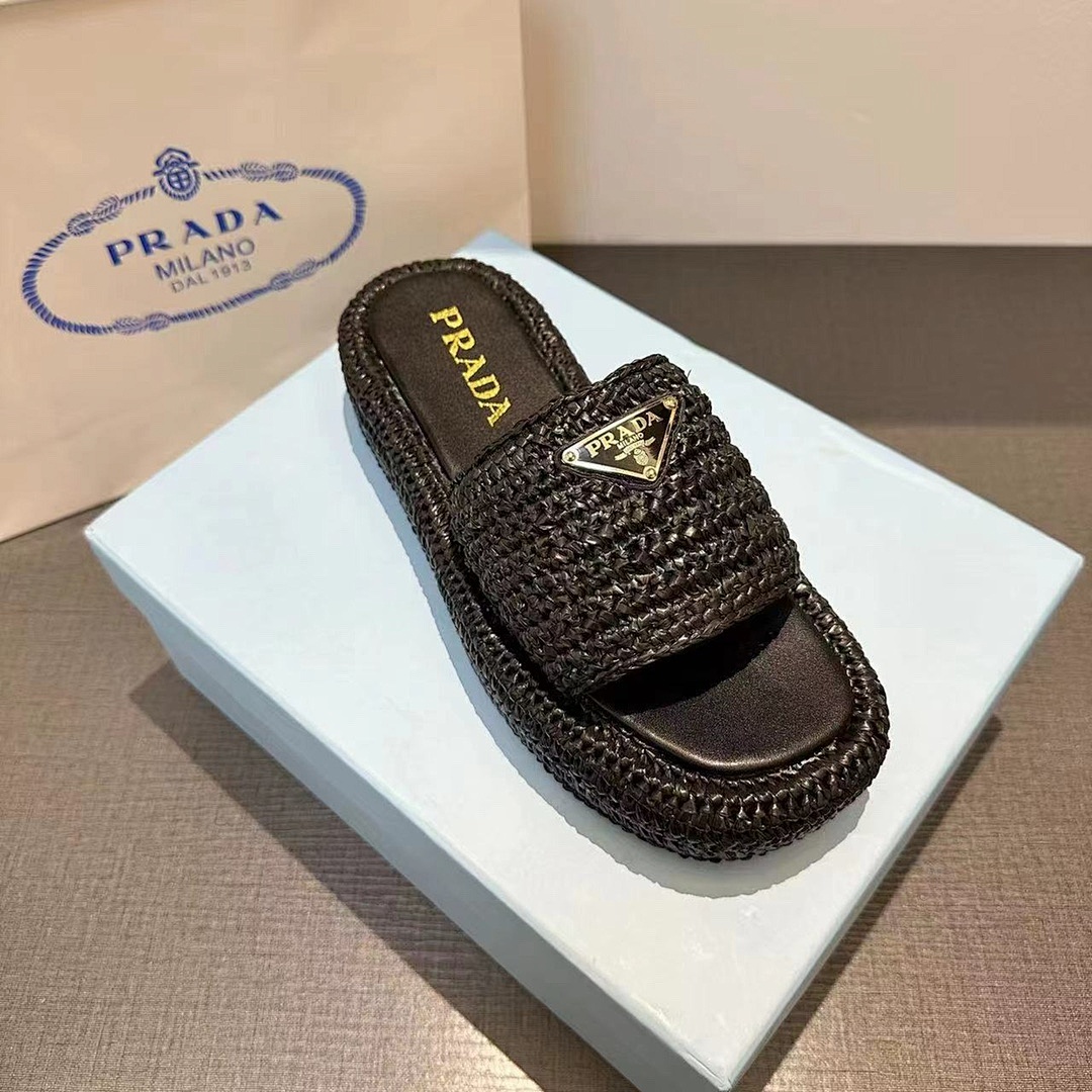 Prada Raffia Flatform Slide · 4675 — תמונה 22