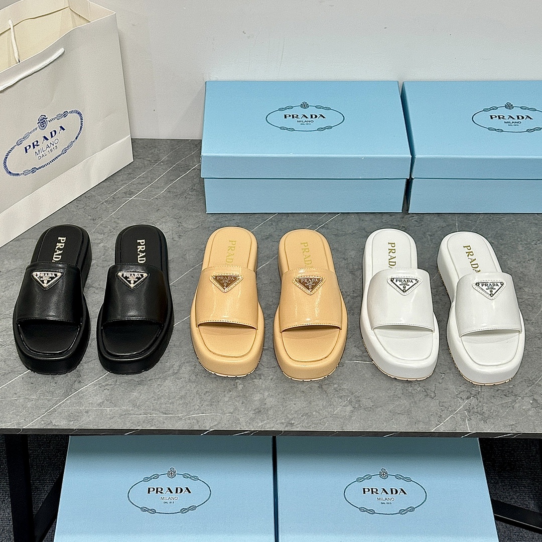 Prada Raffia Flatform Slide · 4675 — תמונה 17