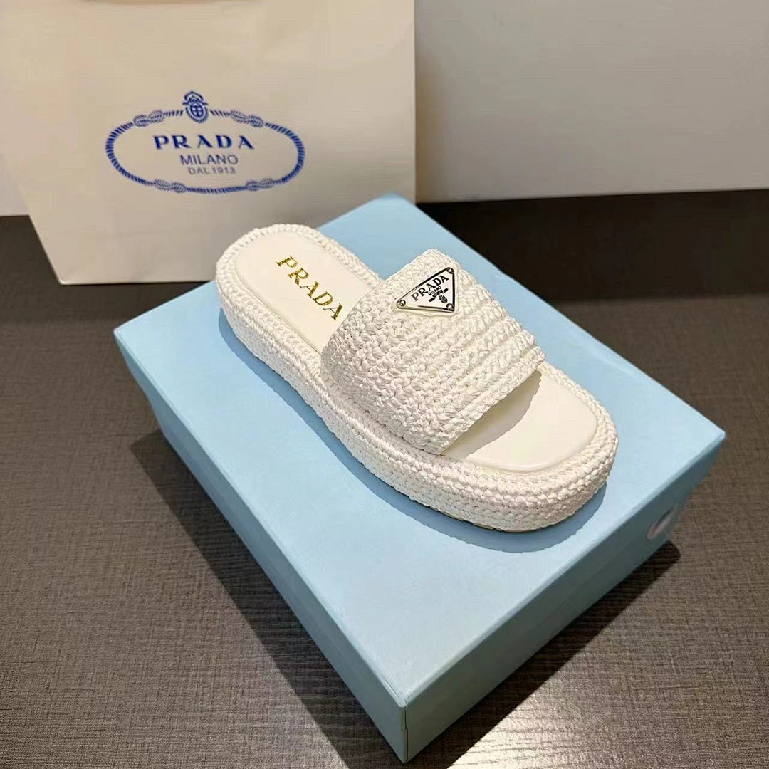 Prada Raffia Flatform Slide · 4675 — תמונה 30