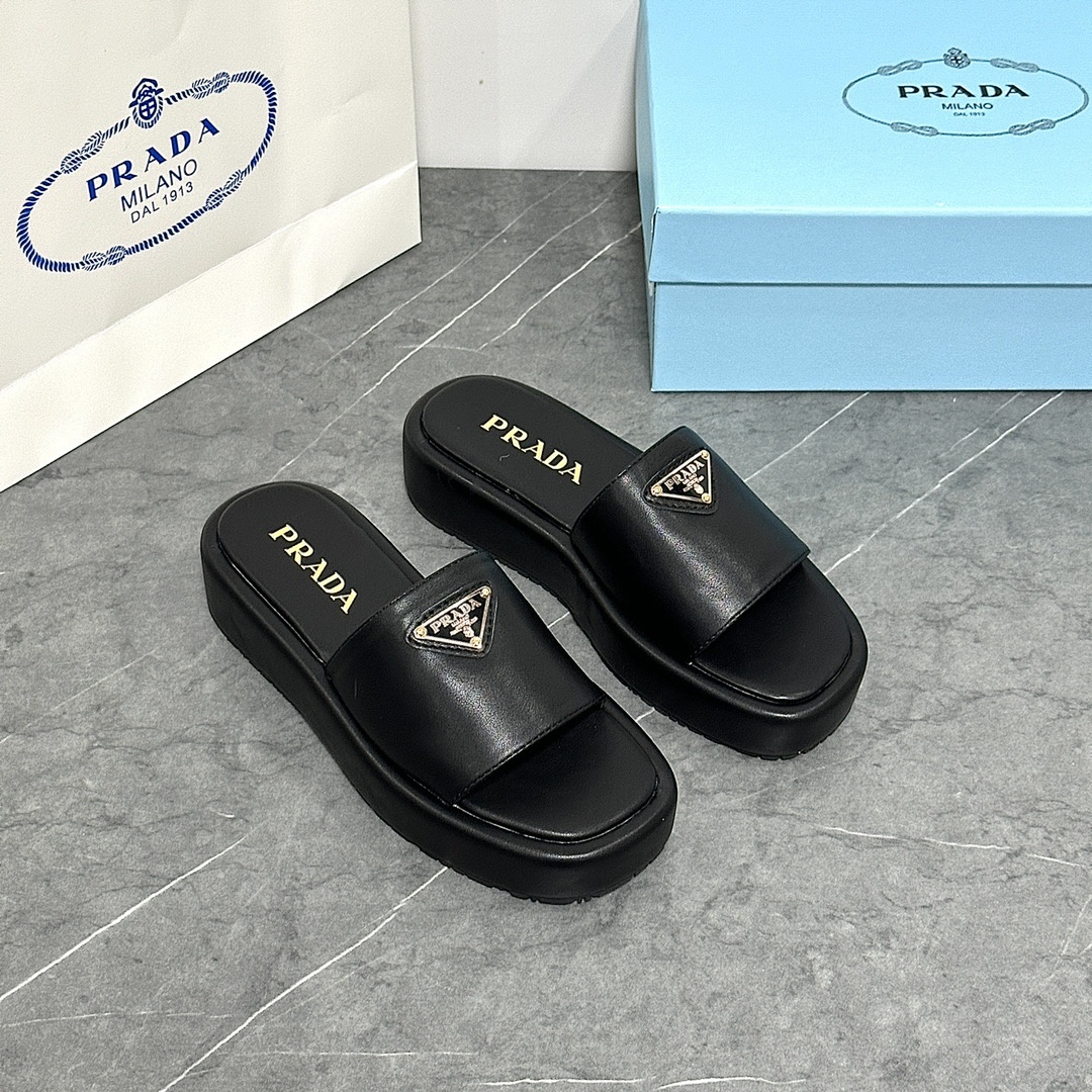 Prada Raffia Flatform Slide · 4675 — תמונה 13