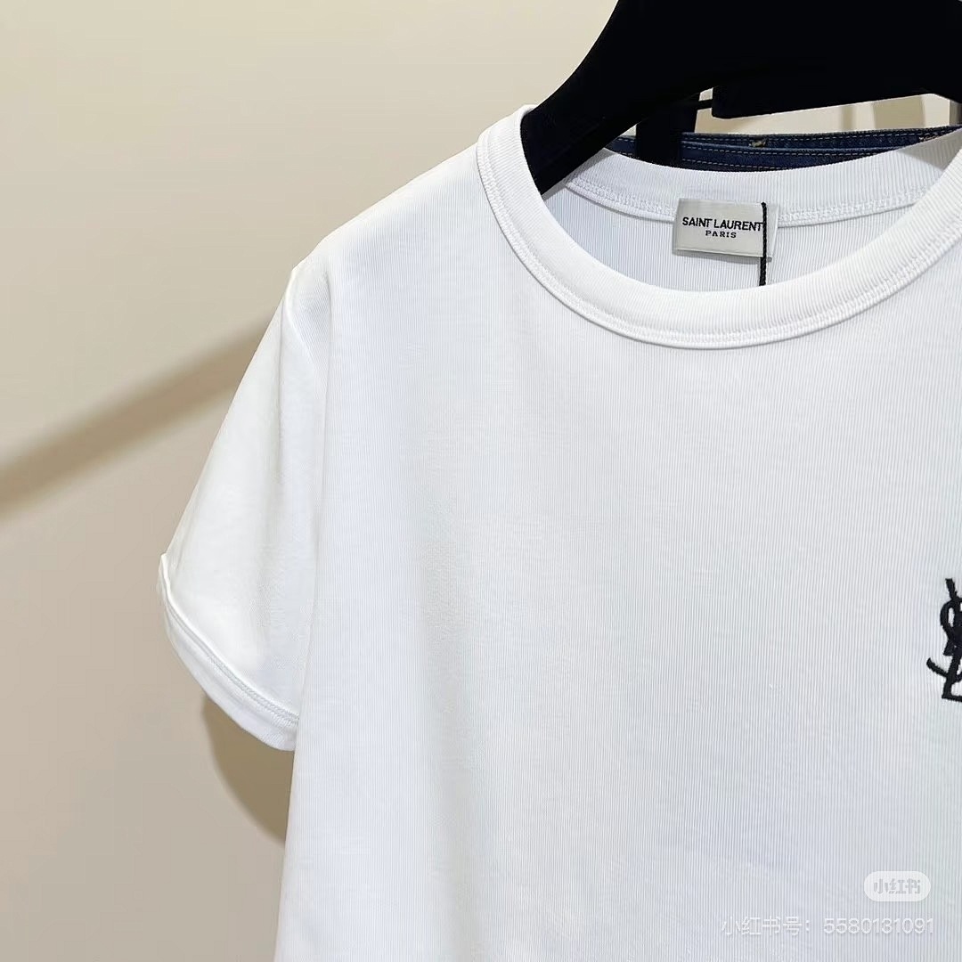 Saint Laurent Cassandre T-Shirt in Piqué · 6190 — תמונה 6