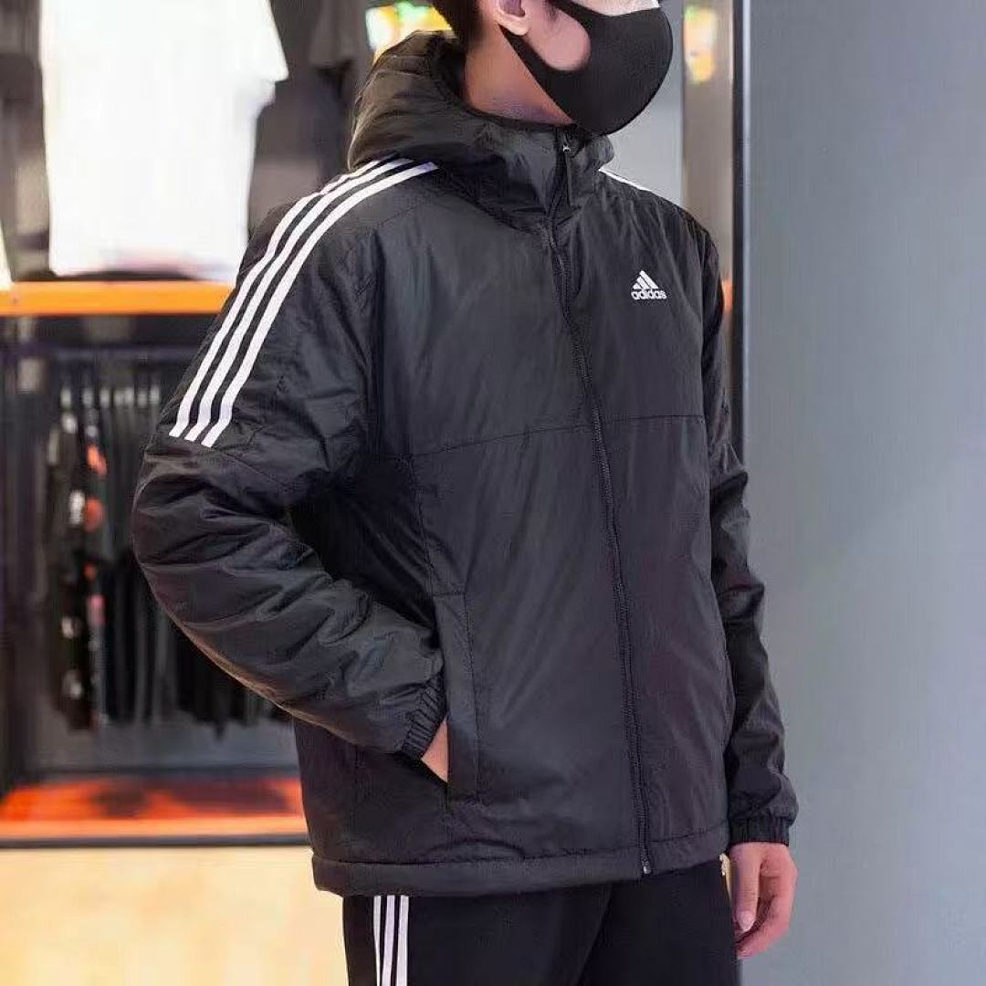 Adidas Essentials 3-Stripes Insulated Hooded Jacket · 5912 — תמונה 3