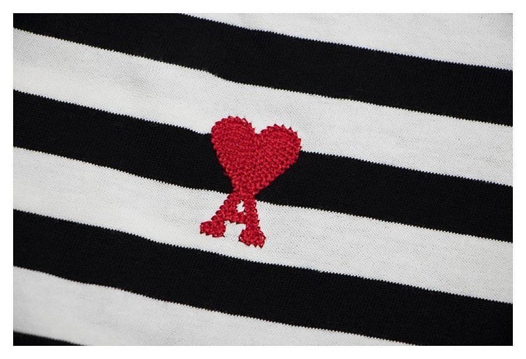 AMI Paris Ami De Coeur Striped T-shirt · 5314 — תמונה 6
