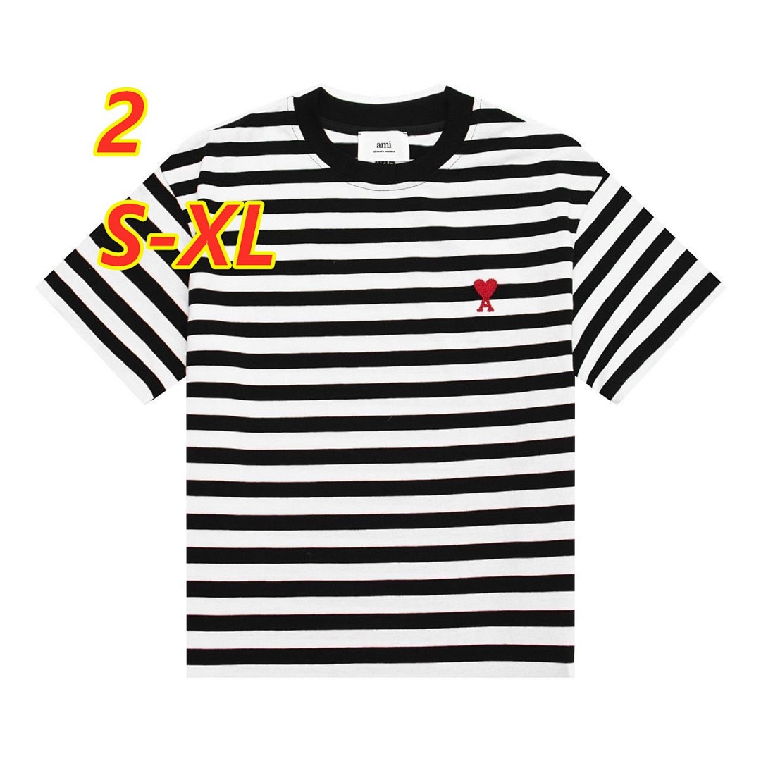 AMI Paris Ami De Coeur Striped T-shirt · 5314 — תמונה 2