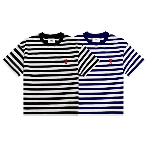 AMI Paris Ami De Coeur Striped T-shirt · 5314