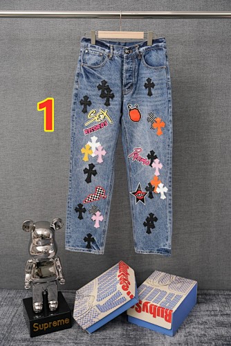Chrome Hearts Multi Patch Cross Denim Jeans · 6226
