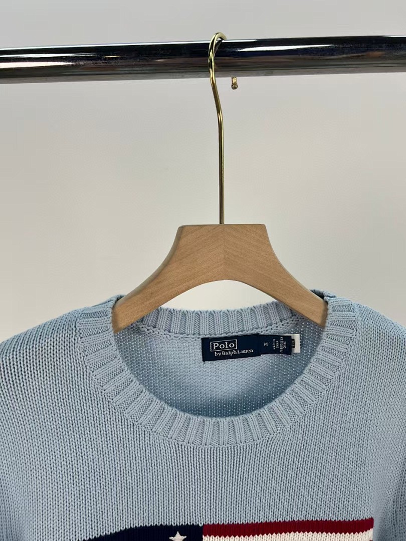 Polo Ralph Lauren Flag Intarsia Cotton Crewneck Sweater · 5634 — תמונה 11