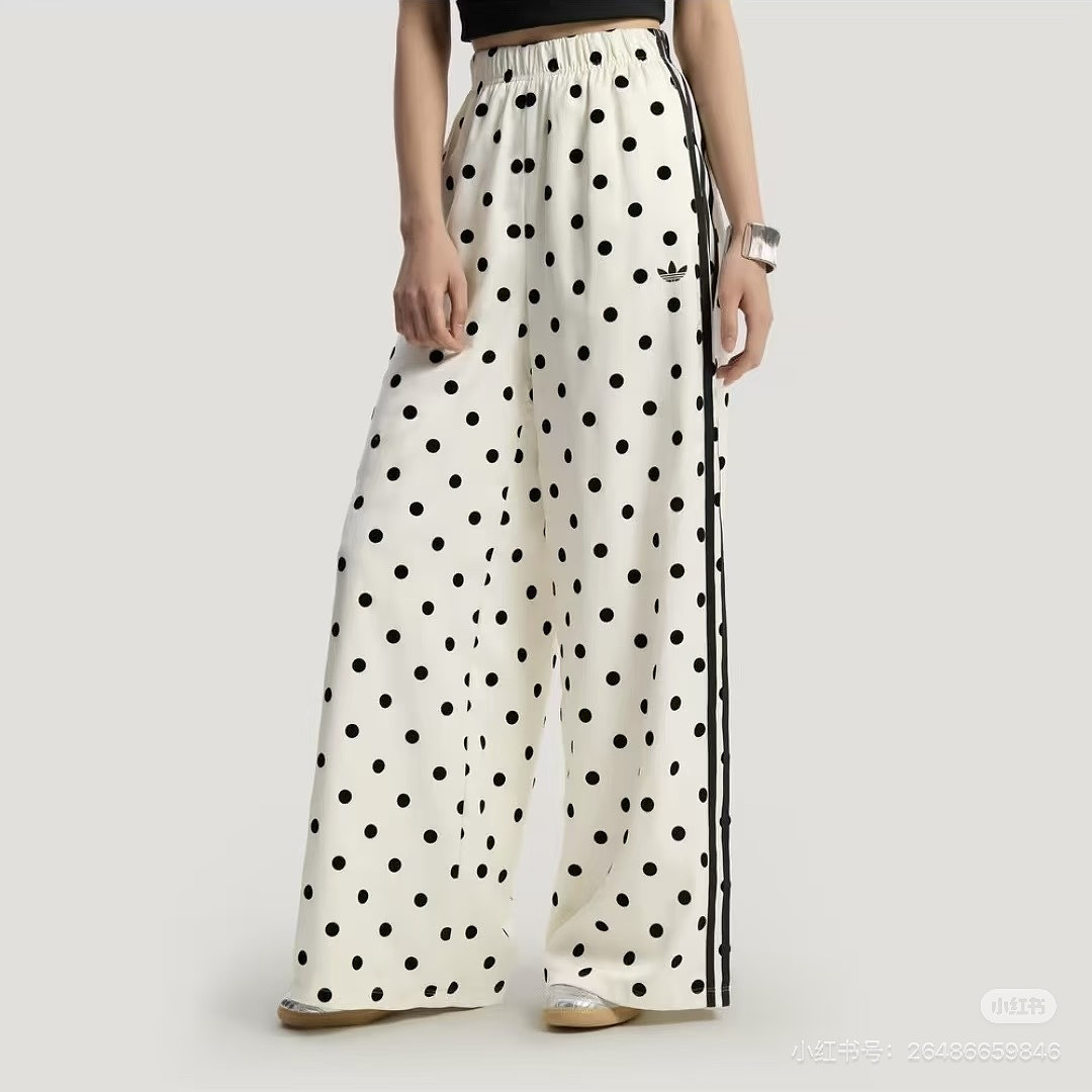 Adidas Firebird Polka Dot Satin Wide-Leg · A3332