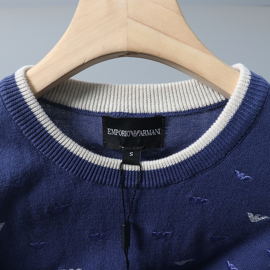 Emporio Armani Jumper with all-over micro eagle · A3343 — תמונה 7