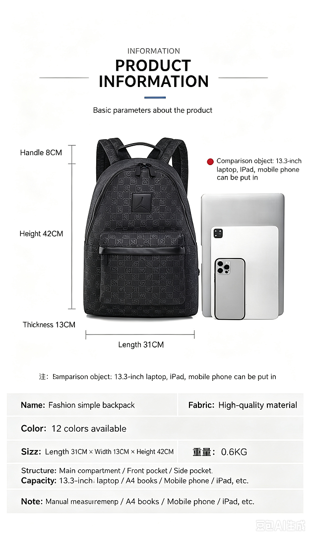 Jordan Monogram Backpack · ZT13742 — תמונה 4