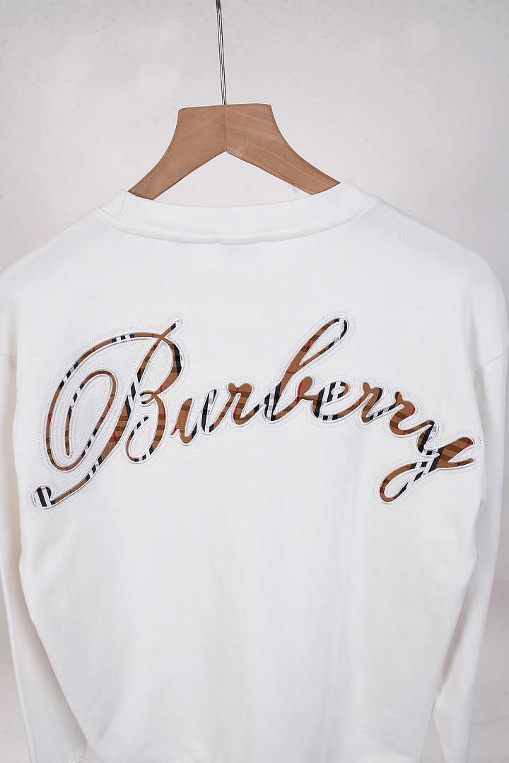 Burberry Check Cursive Logo Cotton Sweatshirt · A3348 — תמונה 7