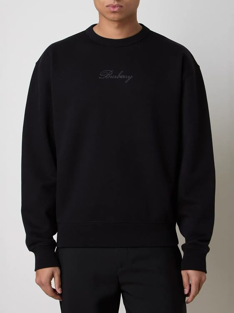 Burberry Check Cursive Logo Cotton Sweatshirt · A3348 — תמונה 4