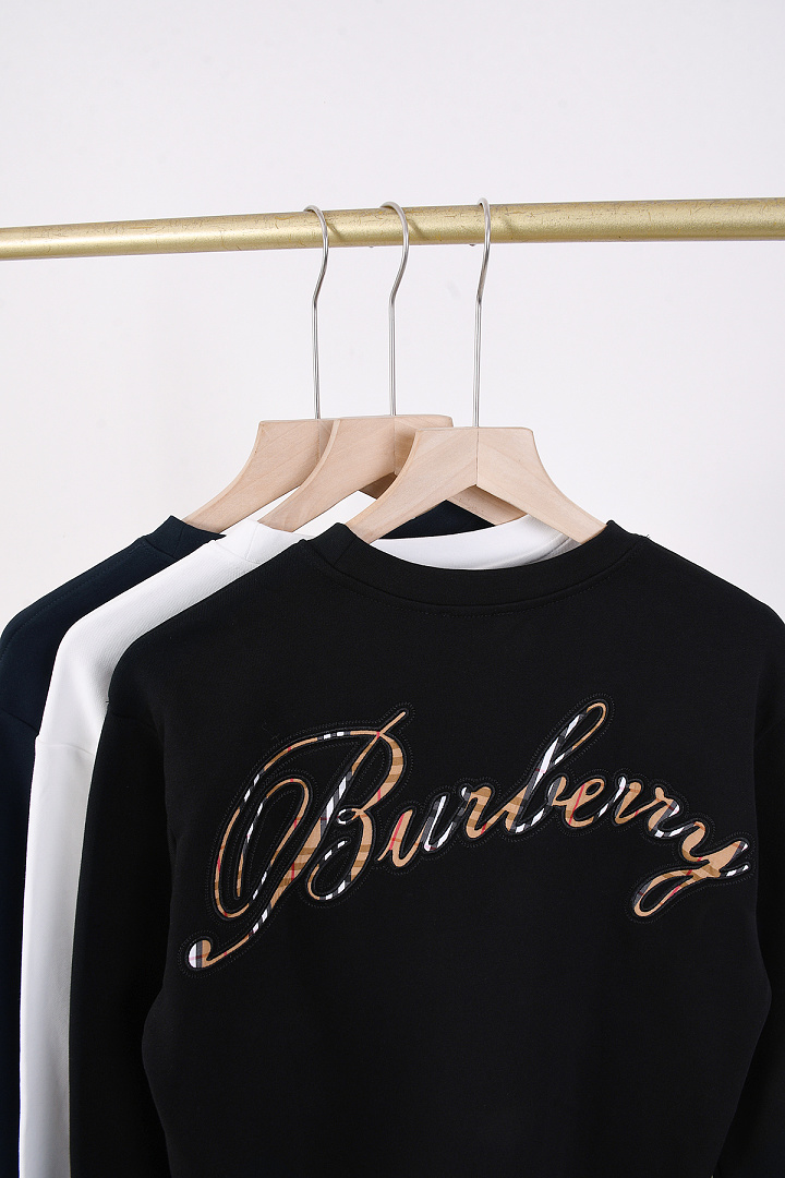 Burberry Check Cursive Logo Cotton Sweatshirt · A3348 — תמונה 18