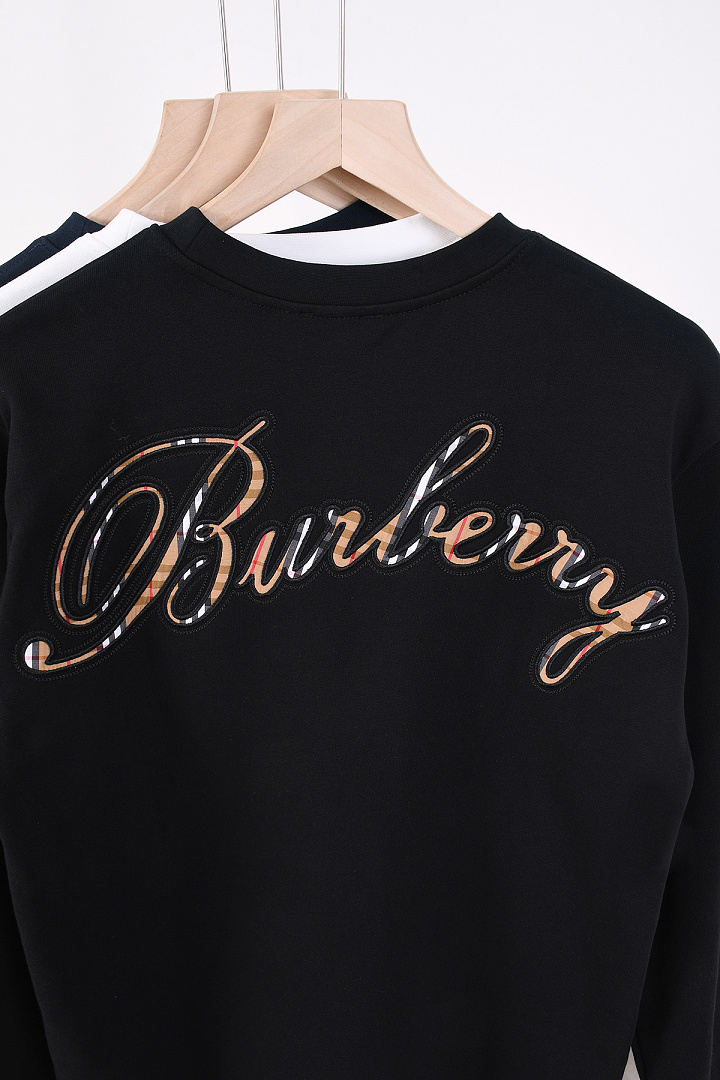 Burberry Check Cursive Logo Cotton Sweatshirt · A3348 — תמונה 17