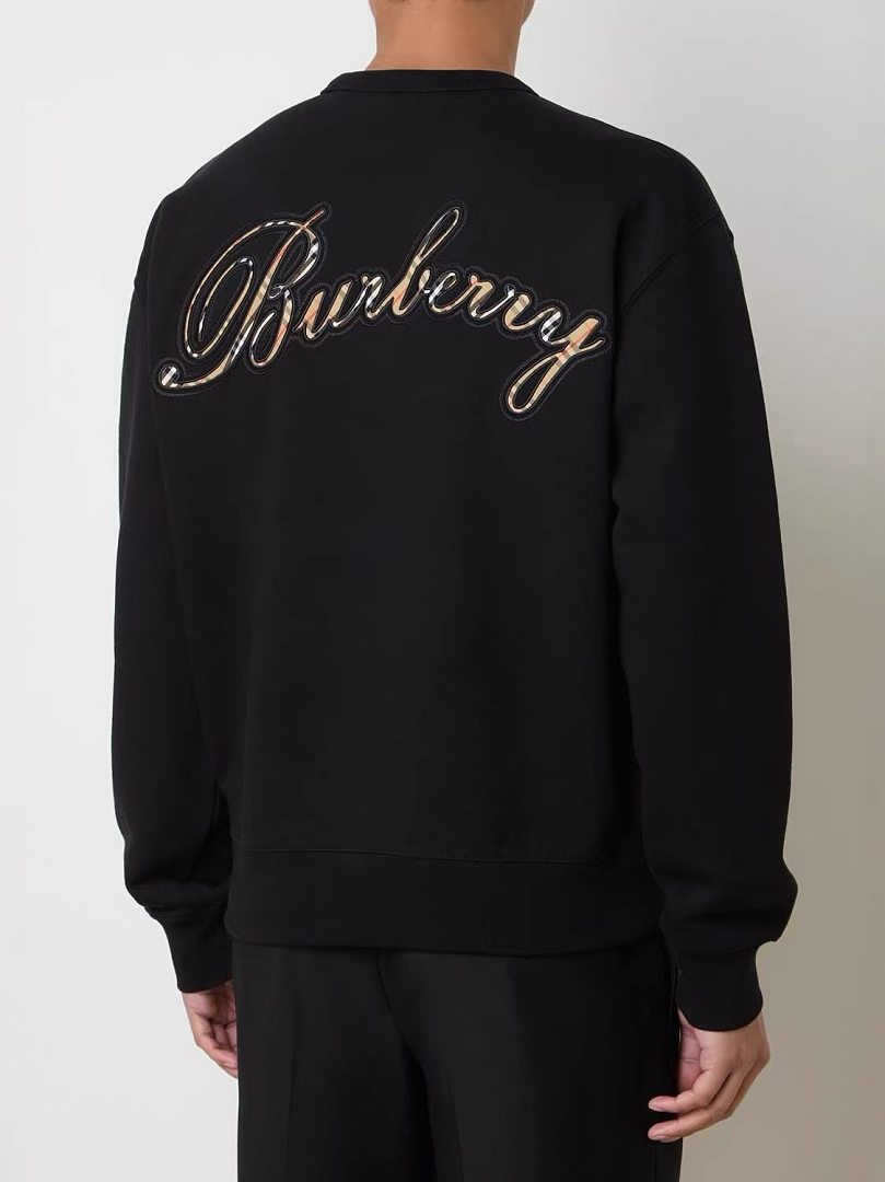 Burberry Check Cursive Logo Cotton Sweatshirt · A3348