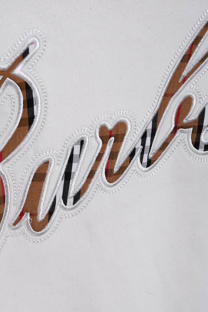 Burberry Check Cursive Logo Cotton Sweatshirt · A3348 — תמונה 6