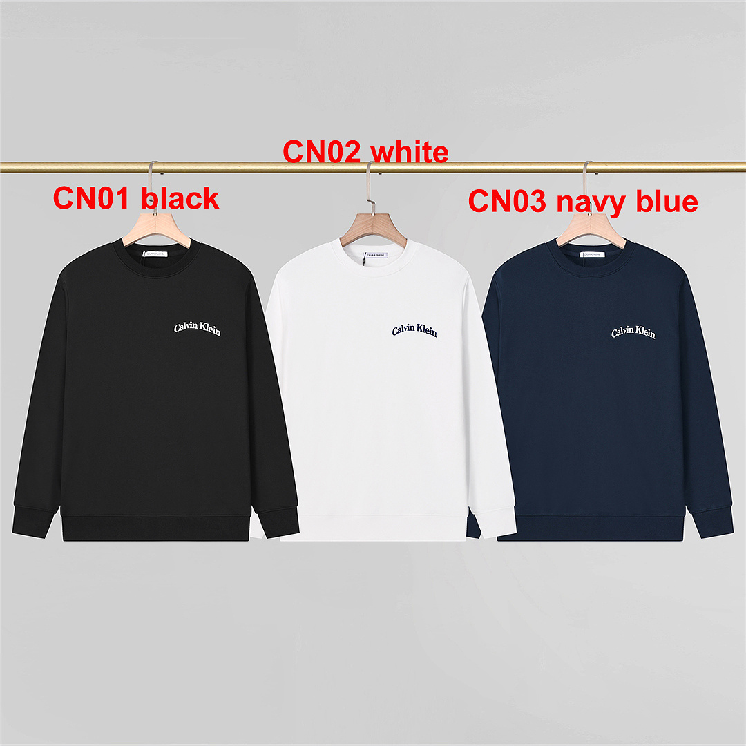 Calvin Klein Logo Reverse Terry Crew Neck · A3350