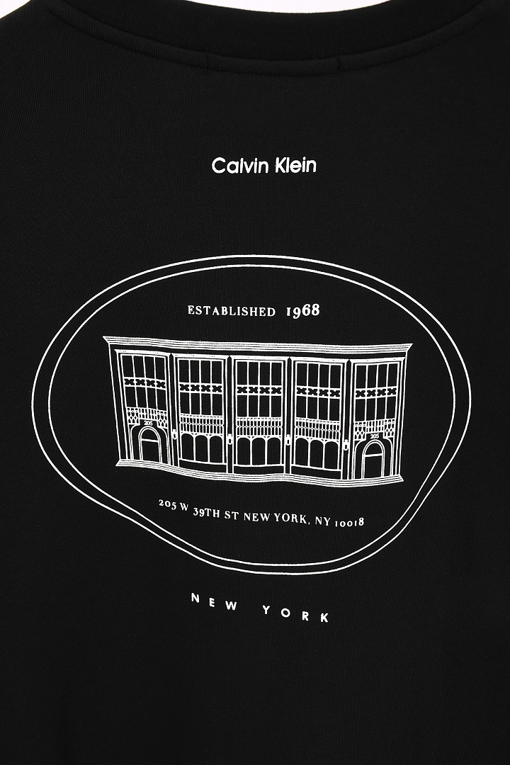 Calvin Klein Logo Reverse Terry Crew Neck · A3350 — תמונה 5