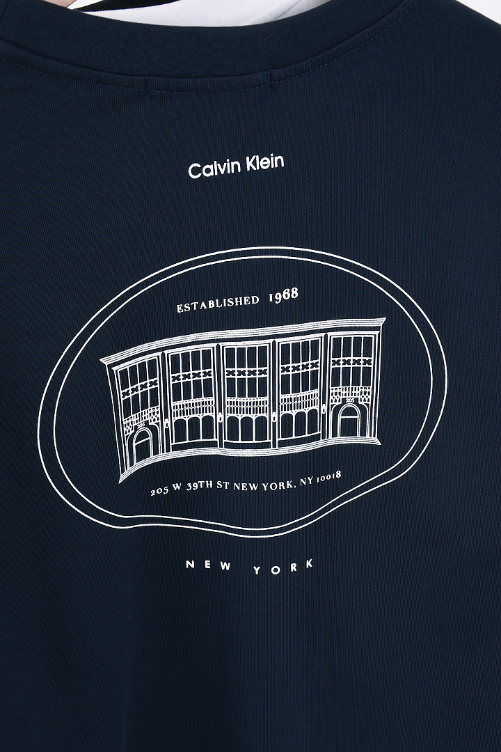 Calvin Klein Logo Reverse Terry Crew Neck · A3350 — תמונה 11