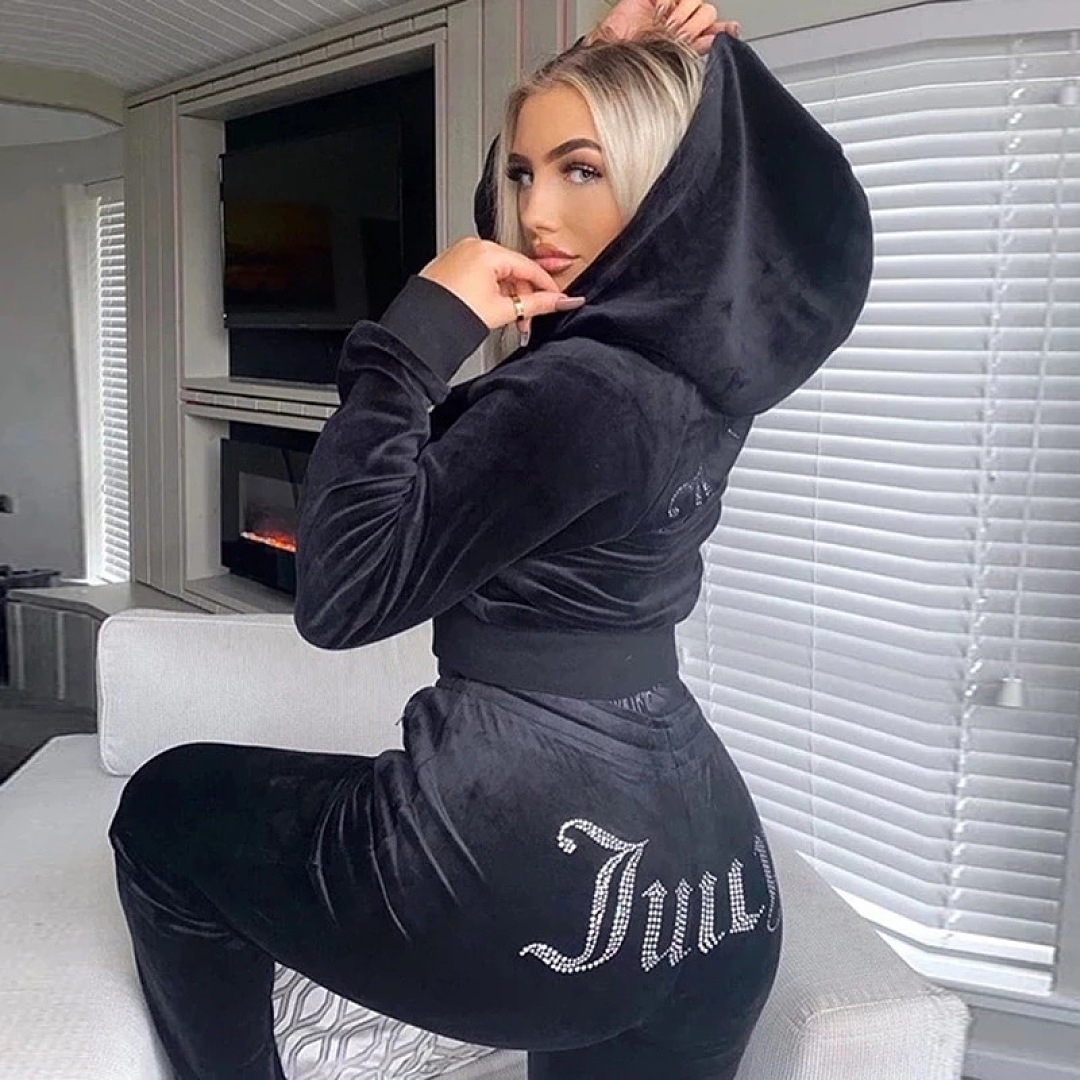 Juicy Couture OG Big Bling Velour Hoodie · ZT13978