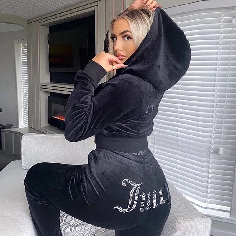 Juicy Couture OG Big Bling Velour Hoodie · ZT13978