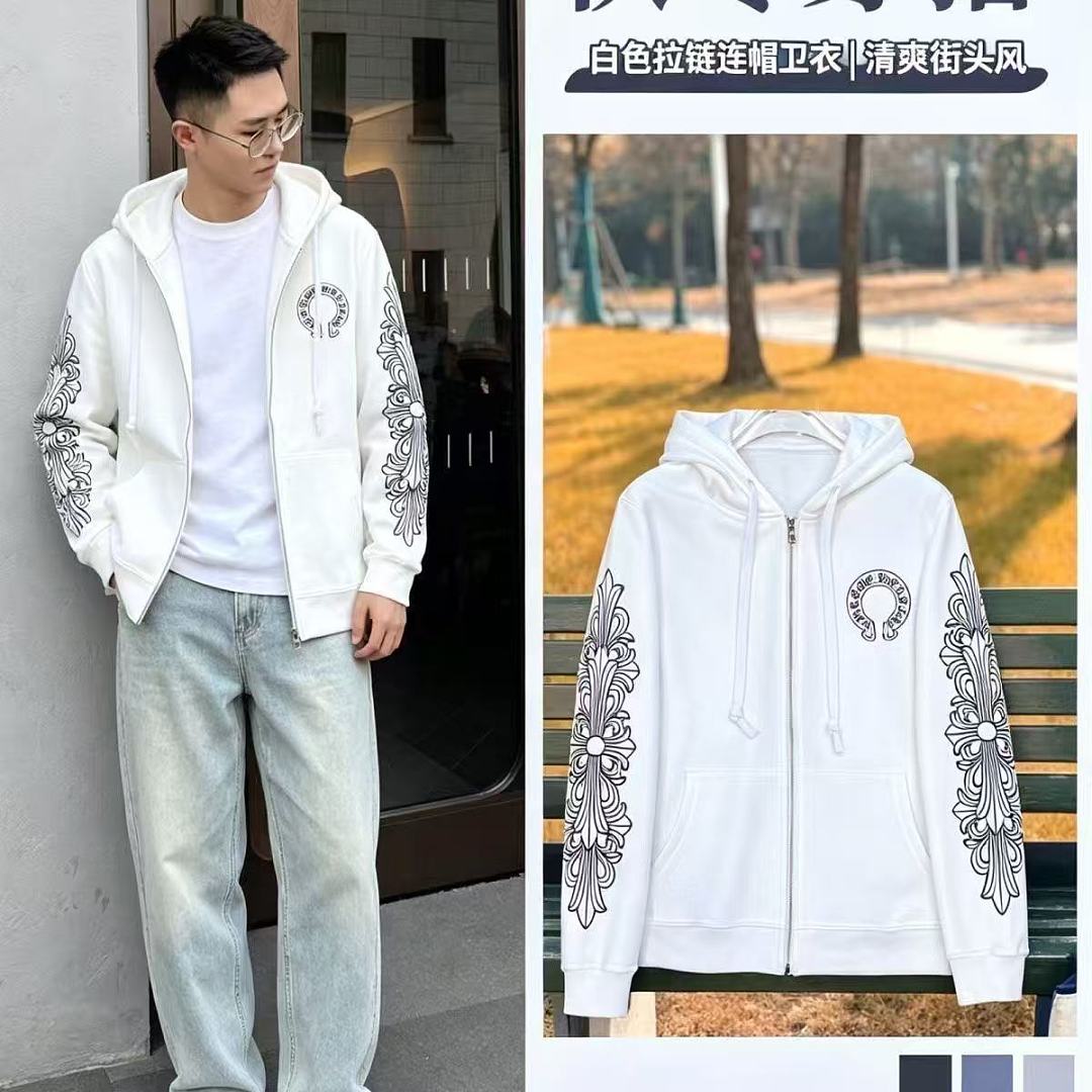 Chrome Hearts Floral Cross Zip Hoodie · ZT13677 — תמונה 3