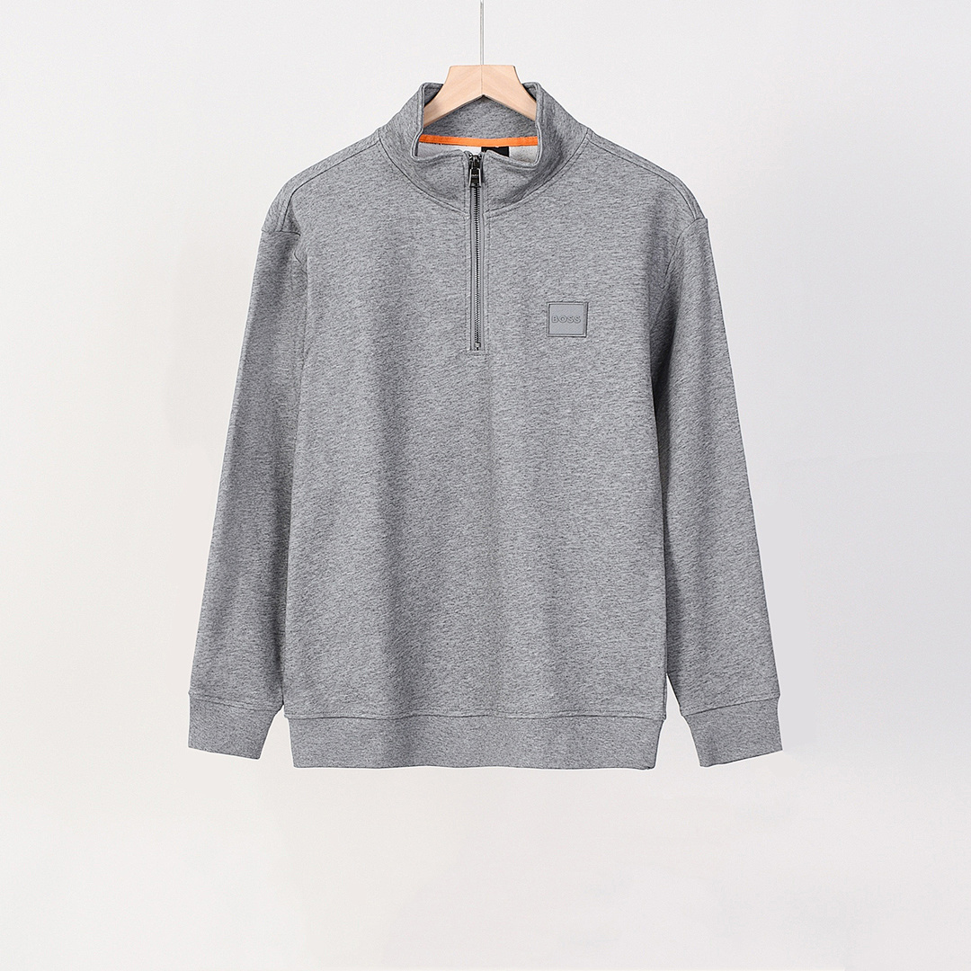 Hugo Boss Cotton-terry sweatshirt with zip collar · A2623 — תמונה 15