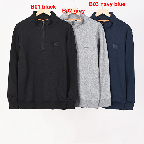 Hugo Boss Cotton-terry sweatshirt with zip collar · A2623