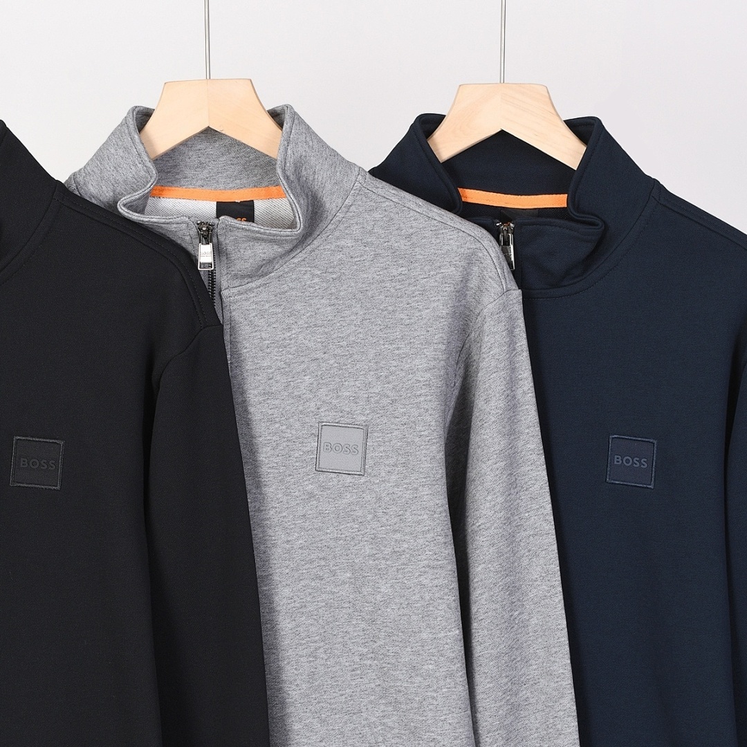 Hugo Boss Cotton-terry sweatshirt with zip collar · A2623 — תמונה 23