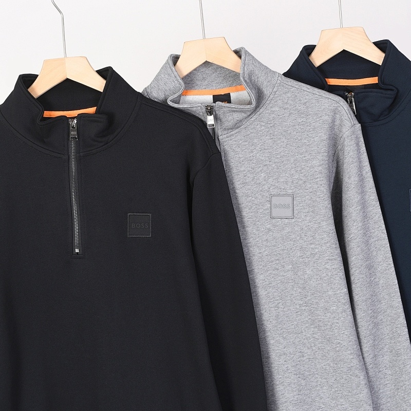 Hugo Boss Cotton-terry sweatshirt with zip collar · A2623 — תמונה 26