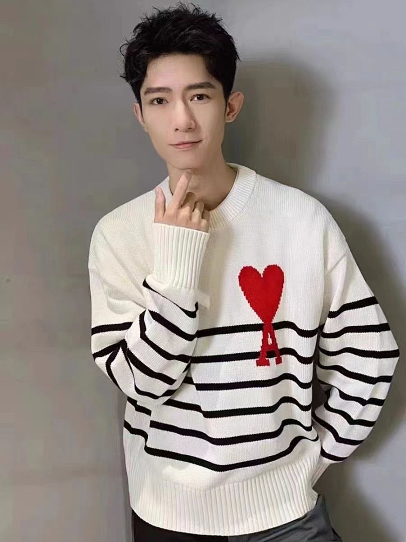 AMI Paris Ami De Coeur Striped Sweater · 4734 — תמונה 15