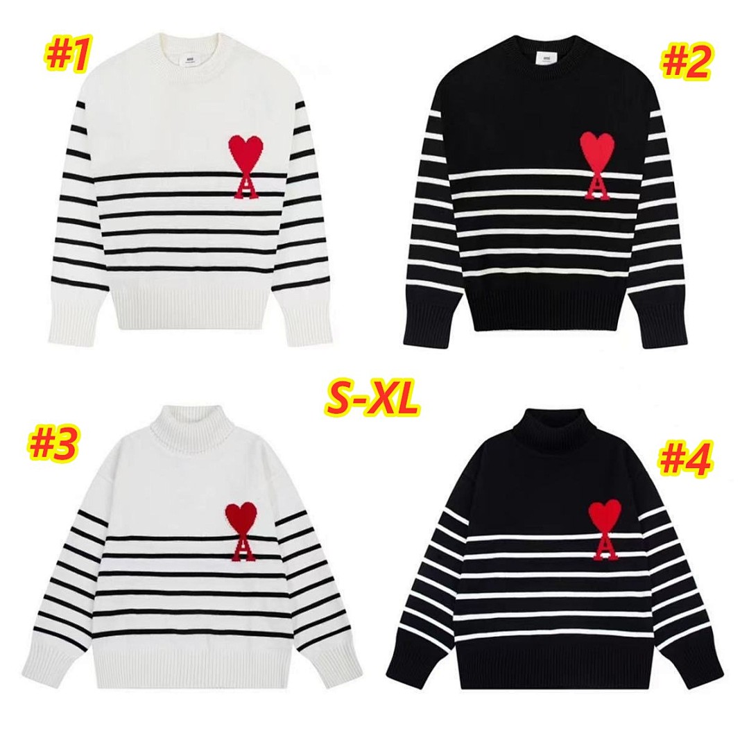 AMI Paris Ami De Coeur Striped Sweater · 4734 — תמונה 13