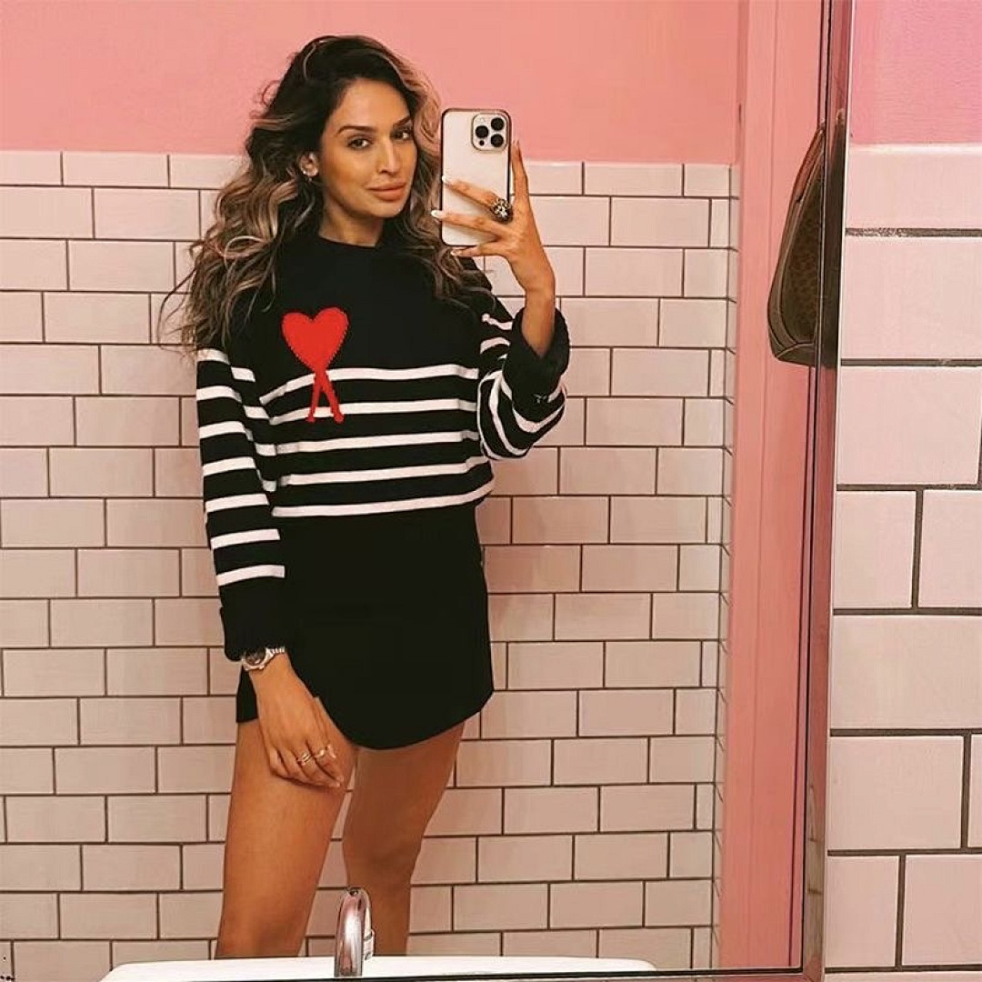 AMI Paris Ami De Coeur Striped Sweater · 4734