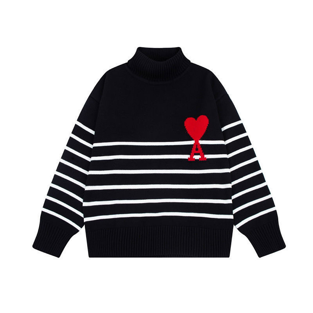 AMI Paris Ami De Coeur Striped Sweater · 4734 — תמונה 9