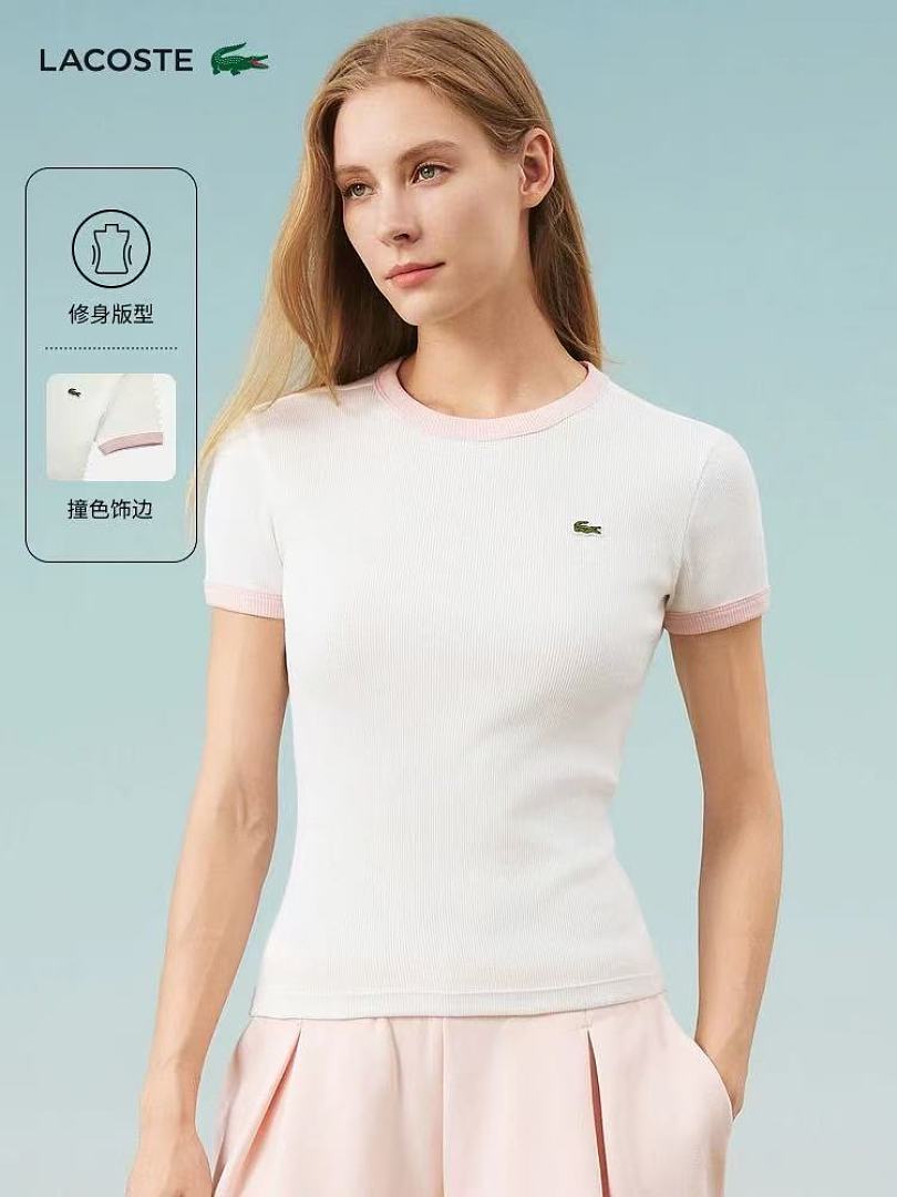 Lacoste Contrast Trim Jersey T-Shirt · A3120 — תמונה 5