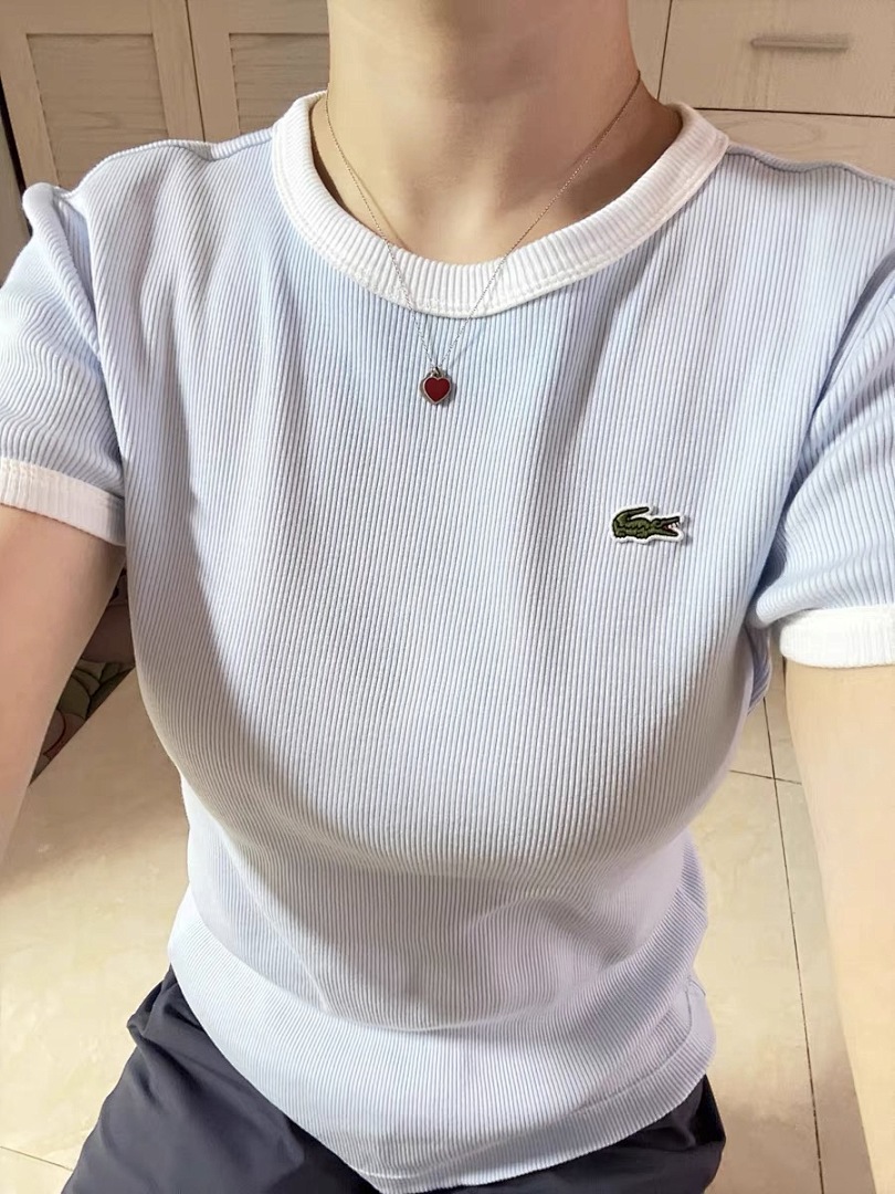 Lacoste Contrast Trim Jersey T-Shirt · A2505 — תמונה 13